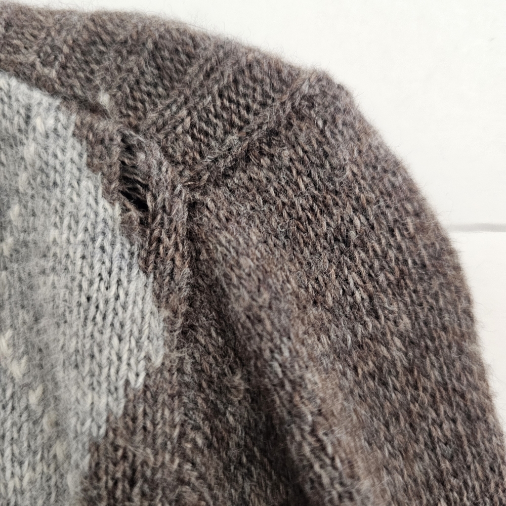 Vintage Y2K Abercrombie & Fitch Argyle Large Quarter Sleeve Cardigan Sweater - Picture 4 of 8
